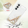 Pikkukuva 4 / 5: YB Quicksand Series-1 Yhteensopiva Samsung Galaxy S24+ -kotelon kanssa, nestemäiset kelluvat paljetit TPU-suojus - WELLNGS Gold Hearts