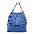 Miniatyrbild 1 av 3: Damer Crossbody Väska Mode Axelväska Kedjeväska Mode Bärbar Kedja Flätad Handväska-WELLNGS BLUE