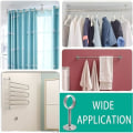 Miniatyrbilde 4 av 5: Galaxy 4stk takmontert gardinstangbrakett, rustfritt stål garderobe stang garderobe stang holder（25mm）-WELLNGS