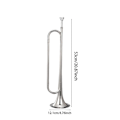 Miniatyrbillede 3 af 5: Bugle Kavalleri Trompet med Mundstykke Blæse Bugle Spejder Trompet Bugle til Kavalleri Band Sceneoptræden Begynder Voksne-WELLNGS silver C