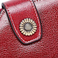 Miniatyrbild 5 av 5: SENDEFN 5206 RFID-blockerande plånbok i läder med flera kortfack för kvinnor - WELLNGS Wine red