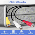 Miniatyrbild 4 av 5: USB till 3RCA Kabel USB Hona till 3 RCA Rgb Video AV Komposit Adapter Konverter Kabel Sladd Kontakt för TV PC DVR-WELLNGS