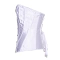 Pikkukuva 3 / 5: Mimigo Naisten Bustier-Korsetti Yläosa Seksikäs Alusvaatesetti Musta Satiini Vyötärön Kiristäjä -WELLNGS WHITE M