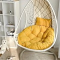 Miniatyrbillede 4 af 5: Balkon Kontor Have Gyngestol Rattan Stole Puder Swing Hængekurv Stol Pude Æg Stol Hængekøje Pude (ekskl. stole)-WELLNGS Lemon Yellow