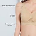 Pikkukuva 4 / 5: Ultra Breeze Air Lift -rinta-liivit, Naisten Hengittävä Jäähtyvä Nosto-Rinta-liivit Saumattomat M-6XL, 100% Uusi -WELLNGS Beige 3XL
