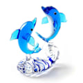 Miniatyrbillede 1 af 4: Blå Delfin Miniature Håndblæst Glas Havfisk Figur Dyr Statue Samlerobjekt Dekorationsgaver - WELLNGS style3643
