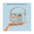 Pikkukuva 2 / 5: Kannettava Bluetooth-kaiutin mikrofonisarjalla, Vintage Bluetooth-kaiutin kotiin (sininen) - WELLNGS