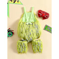 Pikkukuva 2 / 5: Vauva, joka varasti joulun asun vauvanpojat Tytöt Xmas Vihreä Karvainen Monster Puku Vaatteet Set-WELLNGS Style 6 12-18 Months