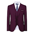 Miniatyrbillede 2 af 5: Allthemen Herrehabit til Bryllup Fest Middag 3-delt Business Habit Blazer Vest Bukser 9 Farver-WELLNGS Dark Red 3XL