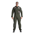 Miniatyrbillede 1 af 5: Voksen Air Force Fighter Pilot Jumpsuit Flyverdragt Kostume med Broderede Mærker og Lommer - WELLNGS Male M