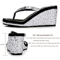 Miniatyrbillede 3 af 5: Kilekile Wedges Platform Flip Flop Open Toe Høj Hæl Flipflops Skridsikre Bløde Rhinestones Glitter Gem-WELLNGS Black ash US 7