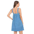 Miniatyrbilde 3 av 4: Kvinners bade-/dusj-kjole med stropper, lett kne-lang wrap-kjole, a-WELLNGS Light Blue Xxl