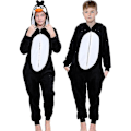 Miniatyrbillede 1 af 5: Børne Unisex Super Soft Fleece Pingvin Onesie Nw1-WELLNGS 0 9-10 Years