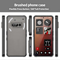 Miniatyrbillede 3 af 5: Kompatibel med Nothing Phone (3a) Cover, Faldbeskyttende Airbags, Frostet Gennemsigtig PC TPU Telefon Bagside Cover - Lilla-WELLNGS Black