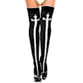 Pikkukuva 4 / 4: Mike Mike Naisten Seksi Nunna Cosplay-asu Karnevaali Halloween Fantasia Puku - WELLNGS Black Stocking XXXL