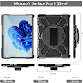 Miniatyrbillede 5 af 5: Gerutek Beskyttelsesetui til Microsoft Surface Pro 10/Pro 9 (2024/2022), Robust Cover med Drejelig Stand og Håndrem, Tastaturmontering-WELLNGS