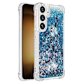 Pikkukuva 1 / 5: YB Quicksand Series-1 Yhteensopiva Samsung Galaxy S24+ -kotelon kanssa, nestemäiset kelluvat paljetit TPU-suojus - WELLNGS Blue Hearts