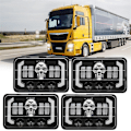 Miniatyrbilde 2 av 5: 4x6 Hodeskalle RGB LED-frontlys Blinklys, erstatning H4651 H4652 H4656 H4666 for Peterbilt-WELLNGS