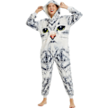 Miniatyrbilde 1 av 5: Enhjørning Katt Body, Voksen Dyr Stitch Totoro Body, Kvinner Menn Par Vinter Pyjamas Sett, Hjemmekler - WELLNGS 3d cat M (height 158-168cm)