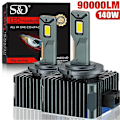 Miniatyrbilde 2 av 5: 90000LM D3S LED D1S D2S D4S D5S D8S LED 140W Frontlys HID D1R D2R D3R D4R D5R D8R Pære Canbus Bil Lys Automatisk 6000K 12V 24V - WELLNGS 140W  90000LM D1S