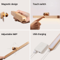 Miniatyrbild 4 av 5: Dimbar LED-vägglampa med touch-switch och batteri, Trävägglampa, 4W, USB-laddningsbar skåpslampa - WELLNGS