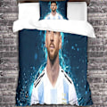 Pikkukuva 3 / 5: 2 kappaletta Messi-pussilakanasetti 3D-vuodevaatteet Lionel-pussilakanasetti, ultrapehmeä mikrokuitu vetoketjulla suljettavilla tyynyliinoilla Single-WELLNGS Single135x200cm