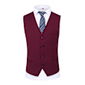 Miniatyrbillede 3 af 5: Allthemen Herresæt til Bryllup Fest Middag 3-delt Business Sæt Blazer Vest Bukser 9 Farver-WELLNGS Red S