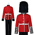 Miniatyrbilde 2 av 5: Guttekostyme for dronningens garde - europeisk britisk prins, kongelig gardeuniform, rollespillkostyme, soldat for barn, Halloween-rollespill - WELLNGS 160
