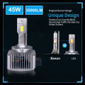 Miniatyrbild 2 av 6: -D1S D3S LED-strålkastare HID D2S D4S D5S D8S D1R D2R D3R Billampor Turbo LED 35000LM CSP-chip 6000K Vit 90W Plug&Play-WELLNGS D1S D1R