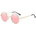 Pikkukuva 1 / 5: Retro Round John Lennon Polarisoivat Aurinkolasit Miehille ja Naisille Pyöreät Hippi Aurinkolasit - WELLNGS Red Ocean Lens-gold Frame