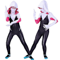 Miniatyrbillede 1 af 4: Spider-Gwen Maske Rollespil Jumpsuit Kostume til Piger 4-10 År - WELLNGS 7-8 Years