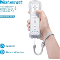 Miniatyrbilde 2 av 5: Erstatnings-Wii-kontroller 2-pakning, Wii-fjernkontroll med silikondeksel og håndleddsstropp, fjernkontroll for Wii/Wii U, hvit - WELLNGS