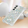 Pikkukuva 5 / 5: YB Quicksand Series-1 Yhteensopiva Samsung Galaxy S24+ -kotelon kanssa, nestemäiset kelluvat paljetit TPU-suojus - WELLNGS Silver Hearts