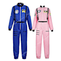 Pikkukuva 3 / 5: Astronauttipuku Avaruuspuku Aikuisille Cosplay-asut Vetoketjullinen Halloween-puku Pariskunnalle Lentohaalari Plus-koko Uniform-WELLNGS White for Women XXL