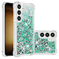 Pikkukuva 2 / 5: YB Quicksand Series-1 Yhteensopiva Samsung Galaxy S24+ -kotelon kanssa, nestemäiset kelluvat paljetit TPU-suojus - WELLNGS Green Hearts