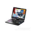 Miniatyrbild 4 av 5: Magiskt tangentbordsfodral för Ipad Mini 6 Magnetiskt fodral Funda Bakgrundsbelysning Fällbart 360-graders roterbart tangentbord Bluetooth-tangentbord-WELLNGS Black