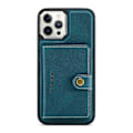 Pikkukuva 2 / 4: Yhteensopiva iPhone 12 / 12 Pro JEEHOOD Retro Magneettinen Irrotettava Suojakotelo Lompakolla & Korttipaikalla & Jalustalla - WELLNGS Blue