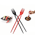 Miniatyrbillede 1 af 5: Gaffel og spisepinde i ét, Chork 24 stk. pakke Gaffel og spisepinde combo-WELLNGS Black fork chopsticksB 10pairs