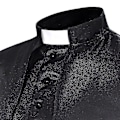 Pikkukuva 3 / 5: Kiinteä Pastori Cos Puku Halloween Pappi Keskiaikainen Retro Cosplay Puku - WELLNGS Black XXXL