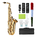 Miniatyrbilde 4 av 5: AS200 Eb Alt-Saxofon Messing Lakkert Alt-Saxofon Instrument med Bæreveske Hansker med Rengjøring - WELLNGS