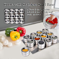 Miniatyrbillede 4 af 4: Magnetiske krydderiglas med vægmonteret stativ i rustfrit stål krydderidåser krydderibeholdere med krydderietiket i høj kvalitet-WELLNGS 1 pc spice jar