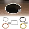Miniatyrbilde 2 av 5: Kvadratisk Rektangulær Rund Rustfritt Stål Benkeplate Skrivebord Benkeplate Avfalls Søppel Rør Øye Brushet Polert Roségull Gunblack-WELLNGS Shiny Polished Round