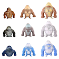 Pikkukuva 5 / 5: Suuri Gorilla-lelu - Stressinkestävä, venyvä ja pehmeä puristettava nukke - WELLNGS Grey 15*12