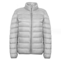 Miniatyrbilde 1 av 2: Kvinners Ultra Lett Vekt Kort Dunjakke-WELLNGS GRAY 3XL