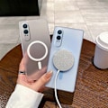 Miniatyrbild 3 av 5: Kompatibelt med OnePlus Nord CE4 Lite 5G Magnetiskt Skal Kompatibelt med MagSafe Frostat PC Telefonskal med Kameraskydd - WELLNGS Transparent Black