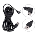 Miniatyrbillede 1 af 5: 3,5 m Bil Auto Kamera DVR Strømkabel Oplader Strømforsyning Stik Adapter Forlængerkabel 90 Grader Rig-WELLNGS left mini usb L