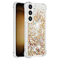 Pikkukuva 1 / 5: YB Quicksand Series-1 Yhteensopiva Samsung Galaxy S24+ -kotelon kanssa, nestemäiset kelluvat paljetit TPU-suojus - WELLNGS Gold Hearts