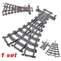 Miniatyrbilde 3 av 5: Nye By Tog Fleksible Spor Myke Rette Buede Skinner Bryter Byggekloss Kreative Modeller Jernbaner leker for Barn Gaver-WELLNGS Stytle 03
