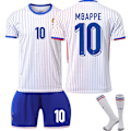 Miniatyrbilde 1 av 2: 2024 UEFA EM 2024 Frankrike Hjemme Borte Fotballdraktsett Nr.10 Mbappé borte-WELLNGS away M