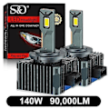Miniatyrbilde 1 av 5: 90000LM D3S LED D1S D2S D4S D5S D8S LED 140W Frontlys HID D1R D2R D3R D4R D5R D8R Pære Canbus Bil Lys Automatisk 6000K 12V 24V - WELLNGS 140W  90000LM D2R